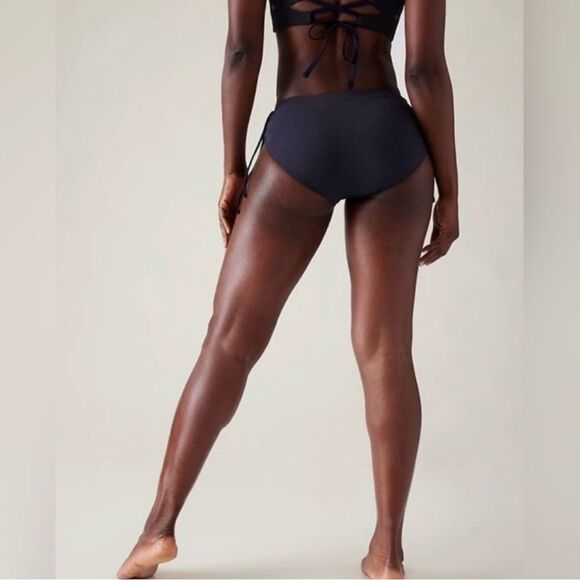NWT Athleta Cinch Full Bottom Bikini Bottoms in Navy Blue SZ XL - Picture 2 of 5